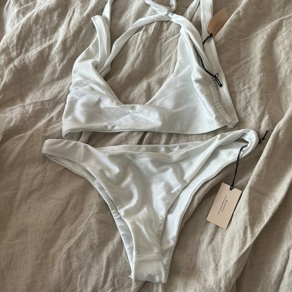 Super down white bikini